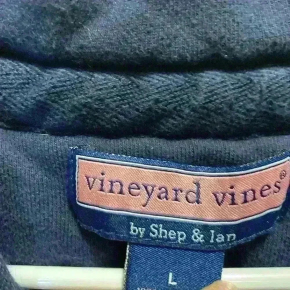 Vineyard Vines The Shep Ian Shirt Fleece Large Blue 1/4 Zip Pullover - Picture 5 of 8
